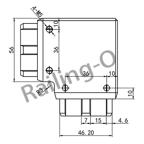 50X10MM SYSTEM   BALUSTRADE MODULAR CORNER