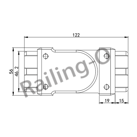 50X10MM SYSTEM BALUSTRADE MODULAR ADJUSTABLE CORNER