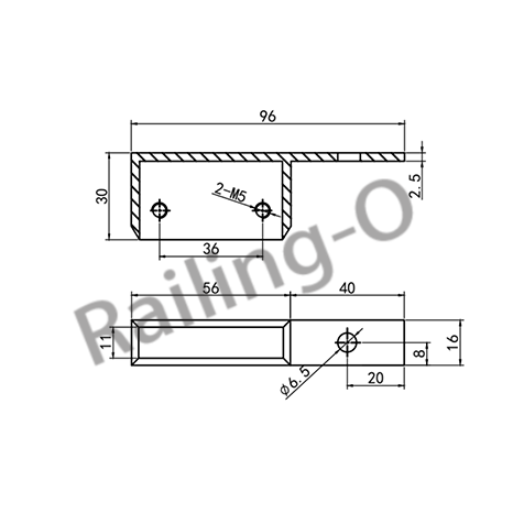 50X10MM SYSTEM  BALUSTRADE MODULAR WALL TIE OFFSET 40MM