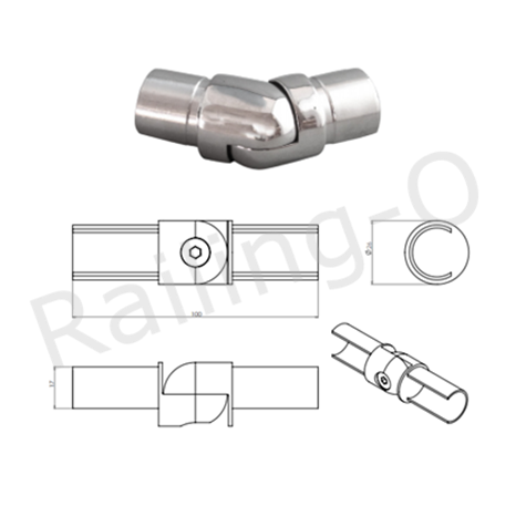 25MM ROUND SYSTEM  TOP MOUNT RAIL ADJUSTABLE CORNER