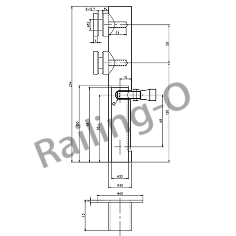 FLOOR LATCH 204MM