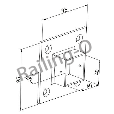 Stainless Steel Wall Mount Flange Fixing Bracket for Modular Balustrade