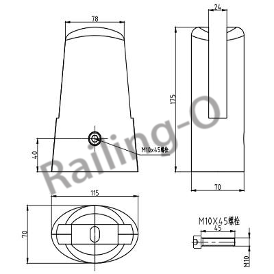 BALUSTRADE SPIGOT OVAL  CORE DRILLED  175MM