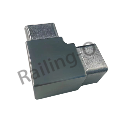 Square 90 degree connector for handrail tube