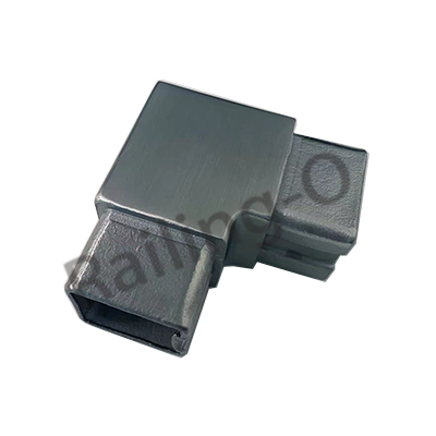 Square 90 degree connector for handrail tube