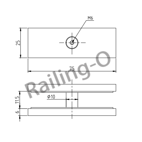 GLASS CLAMP 180˚ INLINE JOINER 75MM