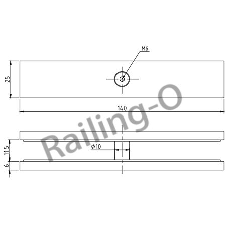 GLASS CLAMP 180˚ INLINE JOINER 140MM