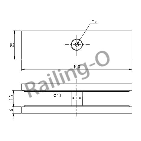 GLASS CLAMP 180˚ INLINE JOINER 100MM