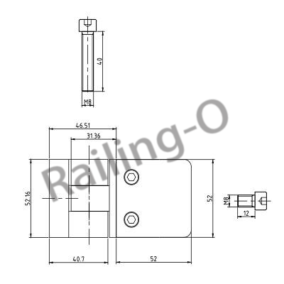 Adjustable Middle Square Flat 52x52x26mm