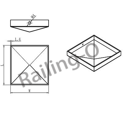 Square tube cover cap