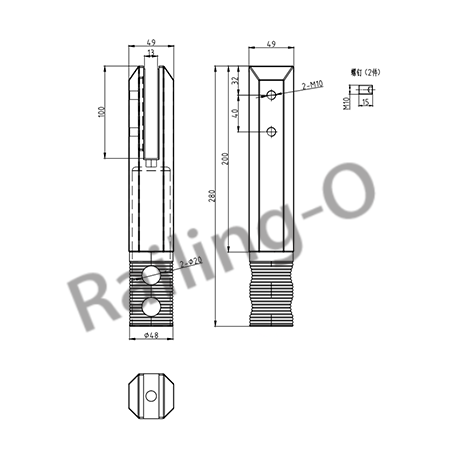 BALUSTRADE SPIGOT  SQUARE CORE DRILLED  280MM