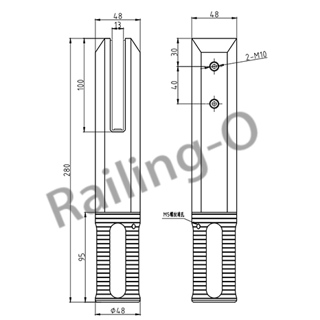 BALUSTRADE SPIGOT  SQUARE CORE DRILLED  280MM