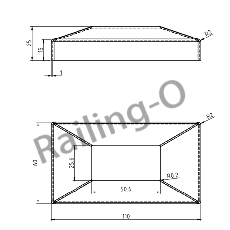 Square tube cover cap