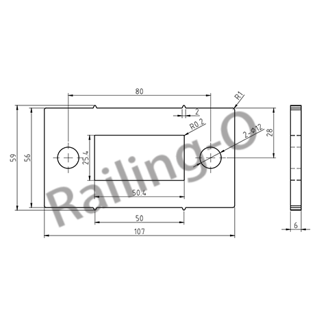 Square base plate for stainless tube