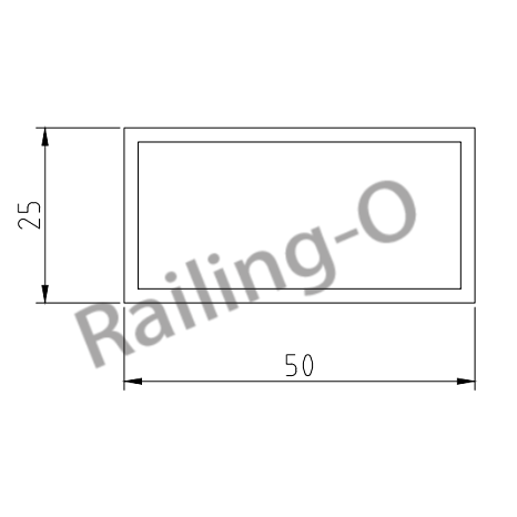 50X25MM SYSTEM  SLOT RAIL