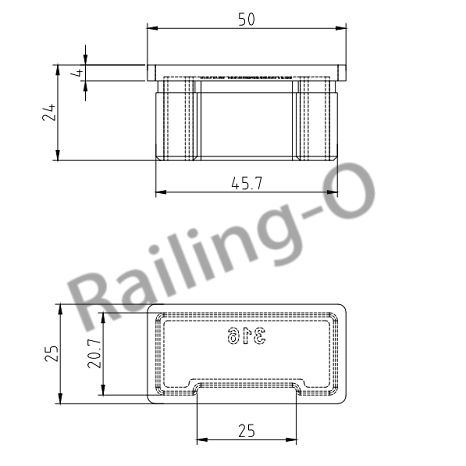 50X25MM SYSTEM  BALUSTRADE END CAP