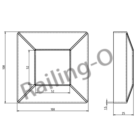 Square tube cover cap