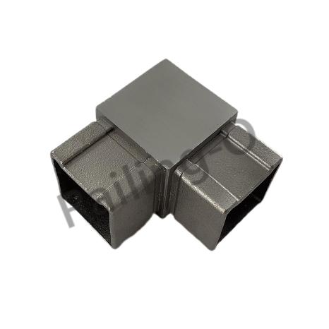 Square 90 degree connector for handrail tube