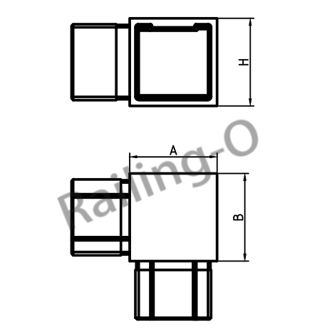Square 90 degree connector for handrail tube