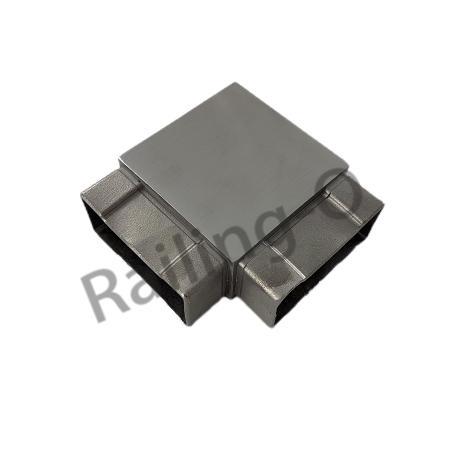 Square 90 degree connector for handrail tube
