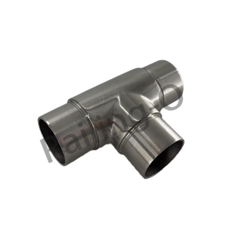Tee shaped tube connector for modular handrail system