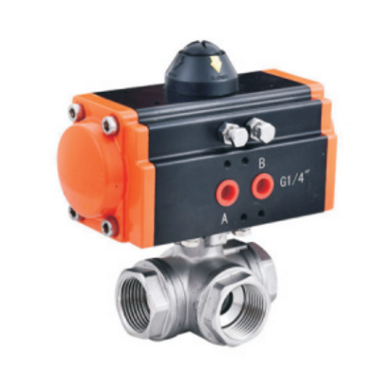 Q645F-16P Pneumatic 3-way ball valve