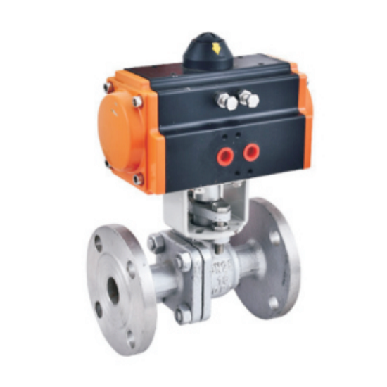 Q641F-16P Pneumatic flange ball valve