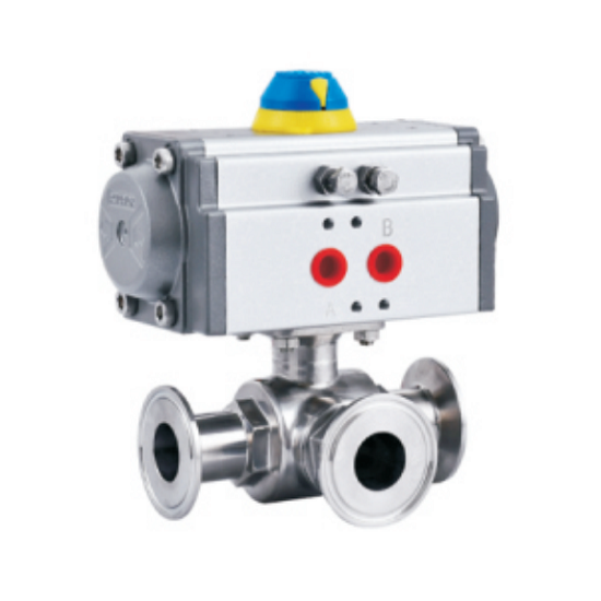 Q685X-16P Pneumatic quick installation three-way ball valve