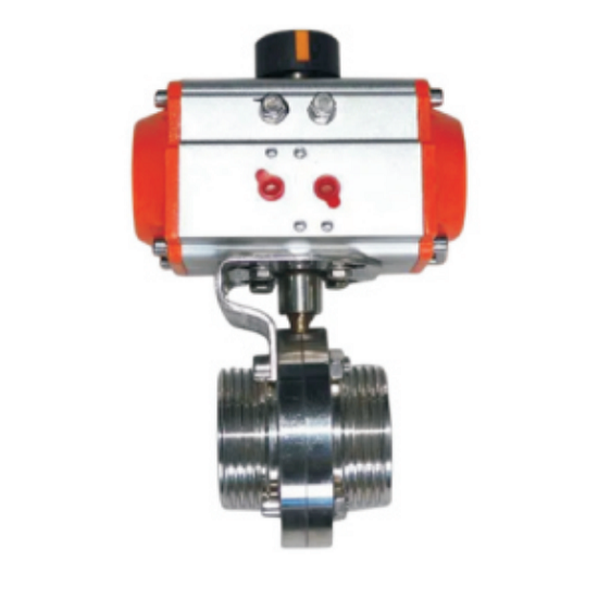 D621X-16P Pneumatic male  thread butterfly valve