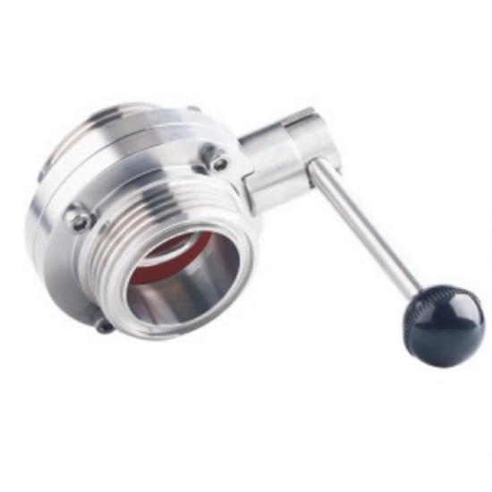 Hygienic external butterfly valve