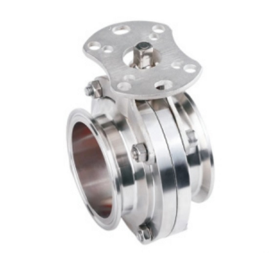 Hygienic quick installation high platform butterfly valve
