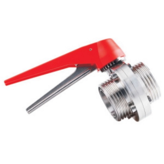 Duckbill male threaded butterfly valve