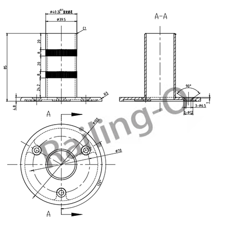 Base Plate Round  Post Flange
